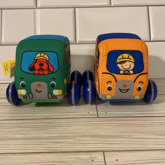 Melissa & Doug K's Kids Soft Plush Pull-Back Construction Vehicles Baby Toys - Picture 2 of 4